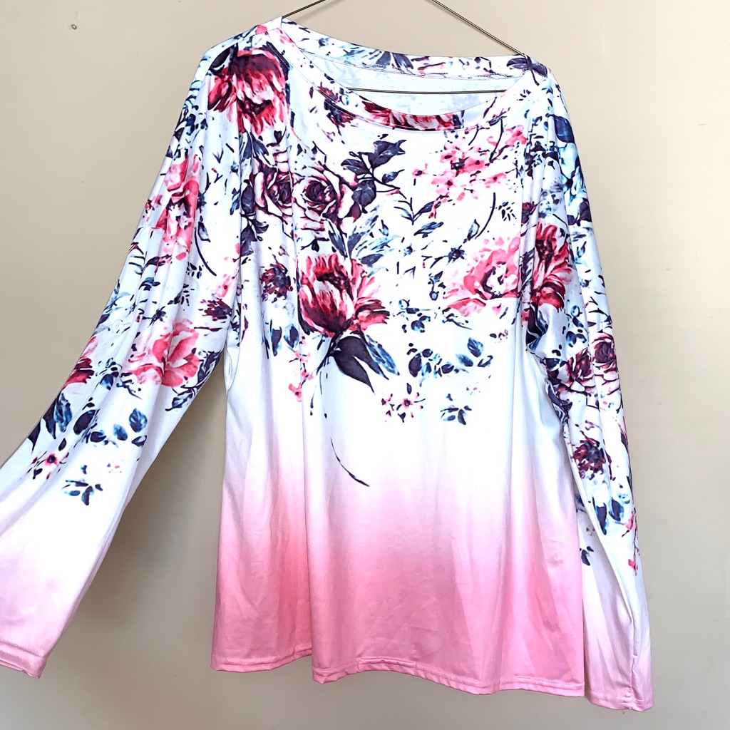 Floral Soft Satin Feel Blouse